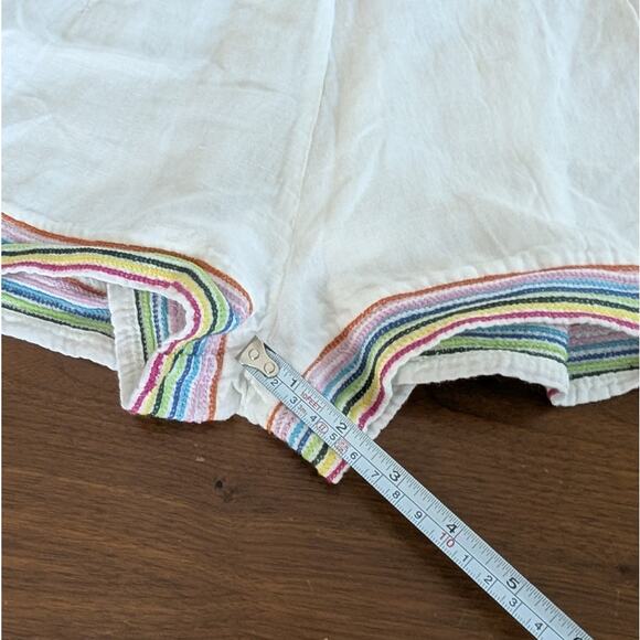 Solid & Striped Lennox White Linen/Cotton Blend Lightweight Mini Shorts, size L - Picture 6 of 7